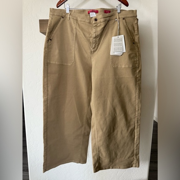 Marina Sport|Women’s plus size wide leg tan khaki jeans in size 24•••NWT,Boho - Picture 1 of 16